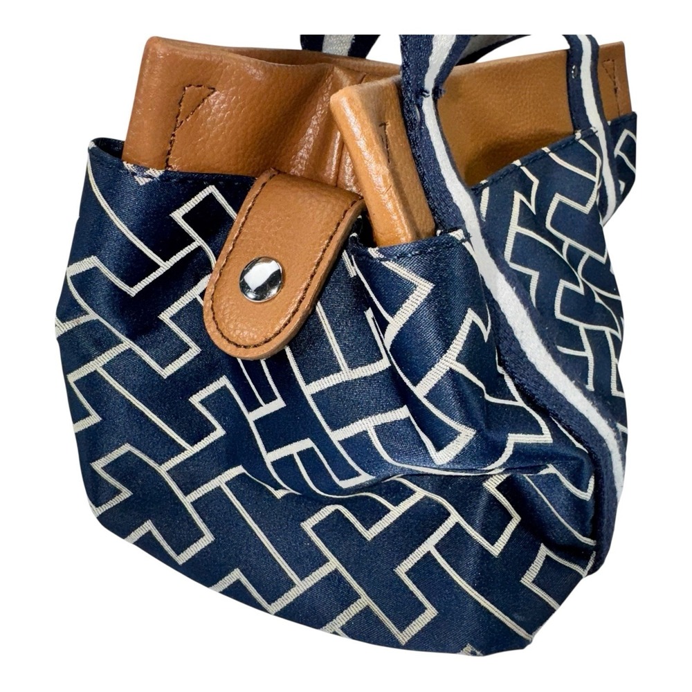 Vintage Tommy Hilfiger Small Bag Navy blue&white Monogram Pattern - Picture 8 of 16